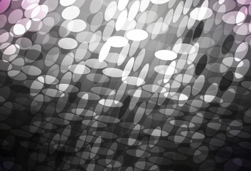 Dark Gray vector background with bubbles.