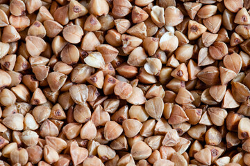 Bio cereals raw food background, texture close up. The concept of healthy food, cooking with love.
