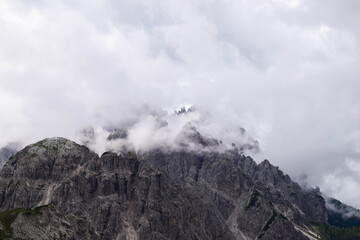 Cloudy Dolomites, a mountain range in Italy