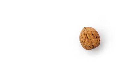 Walnut isolated on a white background. Top view