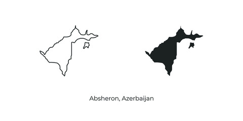 Vector illustration of Absheron. Azerbaijan region vector map