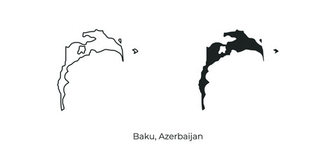 Vector illustration of Baku. Azerbaijan region vector map