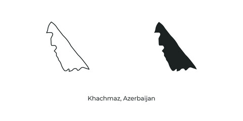Vector illustration of Khachmaz. Azerbaijan region vector map