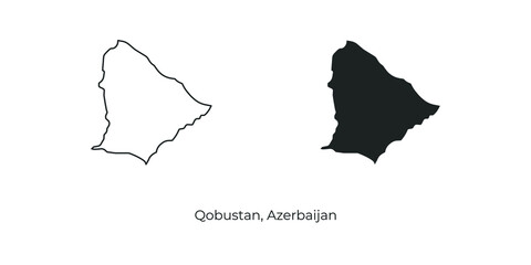 Vector illustration of Qobustan. Azerbaijan region vector map