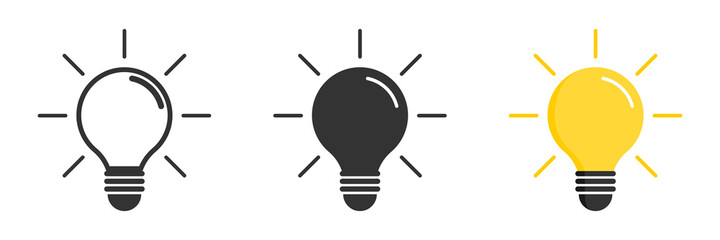 Fototapeta Light bulb icon. Light bulb vector icon. Idea icon. Lamp concept. Light bulb, isolated in modern simple flat design. Vector illustration obraz