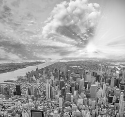 Aerial sunset view of Midtown Manhattan in New York City