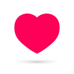 Heart icon, flat graphic design template, love sign, Valentines Day symbol, vector illustration