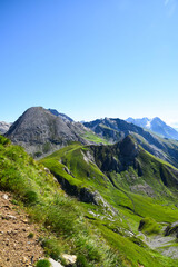 Beautiful Lechtal Alps in Tyrol, Austria. On a sunny day with a small path