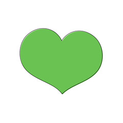 Heart icon, flat graphic design template, love sign, Valentines Day symbol, vector illustration