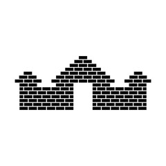 Old castle brick wall icon vector illustration
