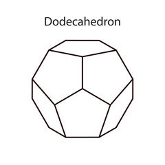 Vector illustration of a black dodecahedron on a white background with a gradient for game, icon, packaging design or logo. Platonic solid.