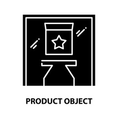 product object icon, black vector sign with editable strokes, concept illustration