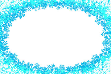 Christmas snowflakes blank frame vector illustration