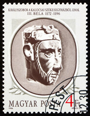 Postage stamp Hungary 1986 Bela III, Hungarian king