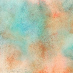 Grunge watercolor background. Brown and turquoise color