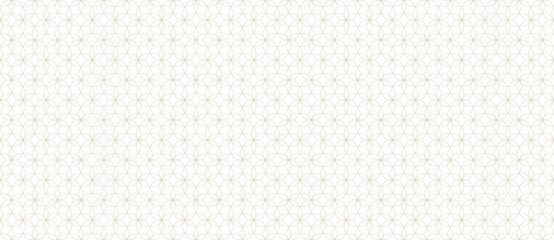 Abstract geometric seamless pattern in Arabian style. Thin golden lines texture, elegant floral lattice, mesh, grid. Oriental luxury background. Subtle gold ornament. Modern vector design template