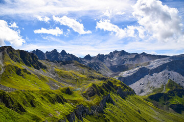 Trekking on a summer day in the Montafon valley, Vorarlberg Austria