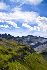 Trekking on a summer day in the Montafon valley, Vorarlberg Austria