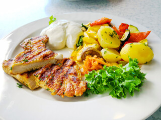 Chicken fillet mince with Potatoes and Mushrooms