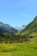 Fototapeta na wymiar Trekking on a summer day in the Montafon valley, Vorarlberg Austria