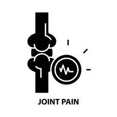 joint pain icon, black vector sign with editable strokes, concept illustration