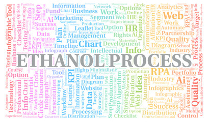 Fototapeta premium Ethanol Process typography word cloud create with the text only.