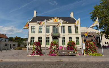 Laarne, Belgium - September 22 2019: Old Town Hall building in Laarne 