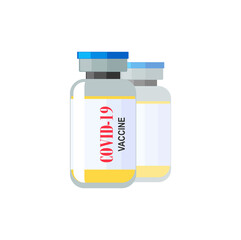 Obraz premium viral vaccine image vector illustration isolated on white background. Bottle of COVID-19 vaccine clip art.