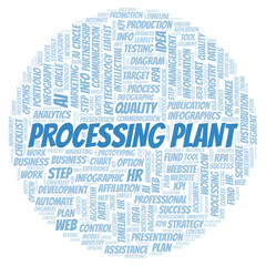 Obraz premium Processing Plant typography word cloud create with the text only.