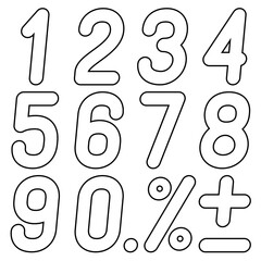 The numbers of bands on a white background.