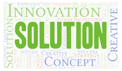 Solution typography word cloud create with the text only.