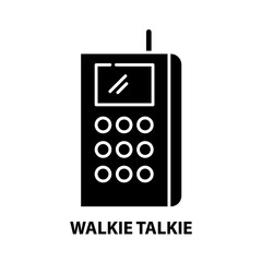 walkie talkie icon, black vector sign with editable strokes, concept illustration