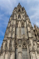 Fototapeta premium Tower of the historic Dom church of Cologne, Germany