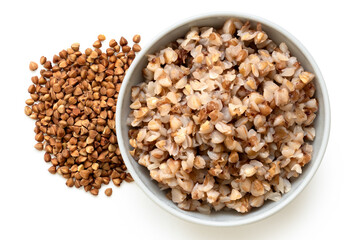 Cooked and raw toasted buckwheat