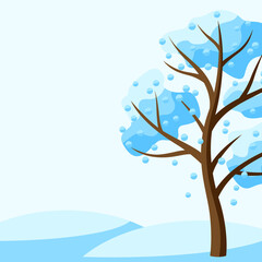 Winter background with tree.