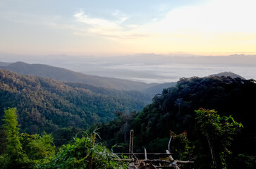 Chiang Dao view point Chiang Mai on the mountain, beautiful view including trees, mountains, grass,...