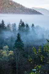 Big Fatra mountains and Turiec basin, Slovakia, inverse weather scene