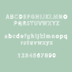 Scandinavian Font Vector. Folk style font design, tribal alphabet, letters and numbers © Irina Shi