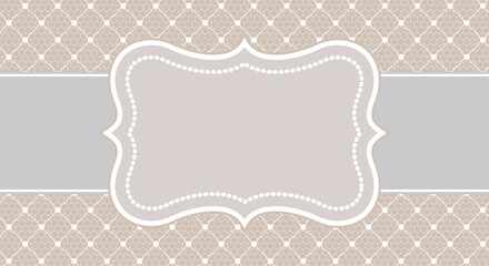 Template of greeting or wedding invitation card with lace frame
