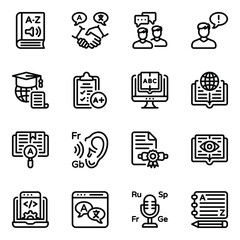 
Pack of Notepad and Learning Books Glyph Icons
