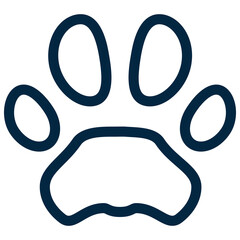 Cat footprint line or outline icon isolated on white background. Animal pet footprint simple symbol. Pixel perfect icon