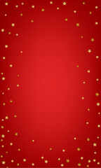 Christmas card with stars. Frame of gold confetti - 398060618