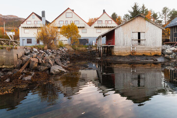Fototapeta premium Traditional Norwegian fishing village landscape