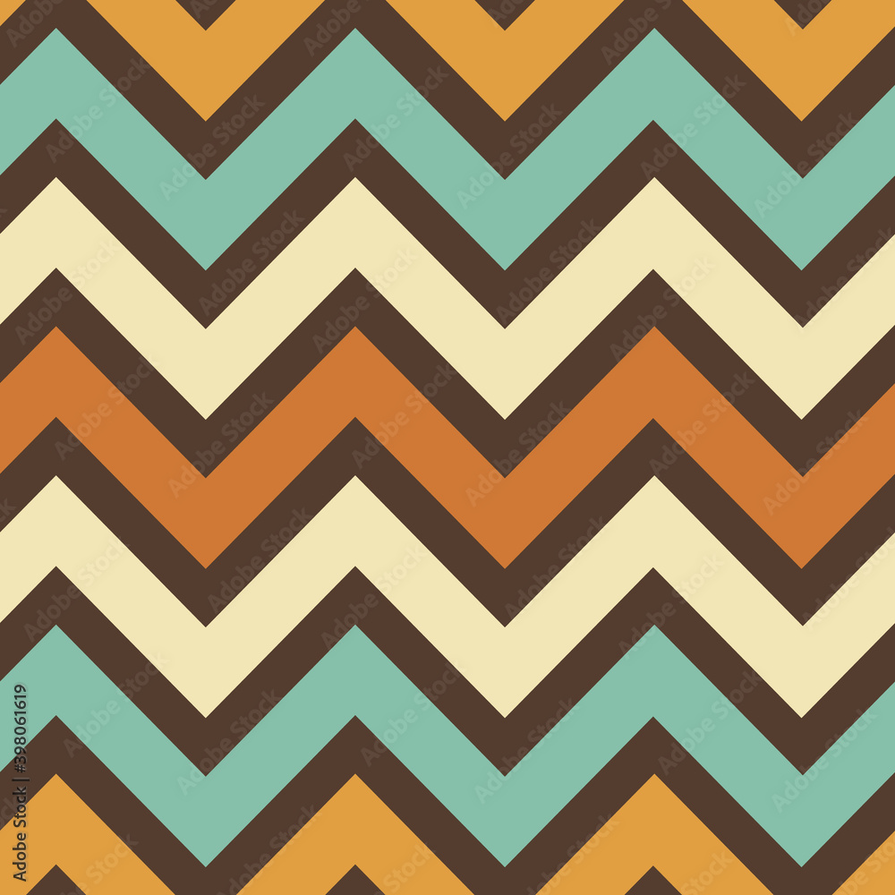 Poster vintage colored zigzag repeat pattern print background