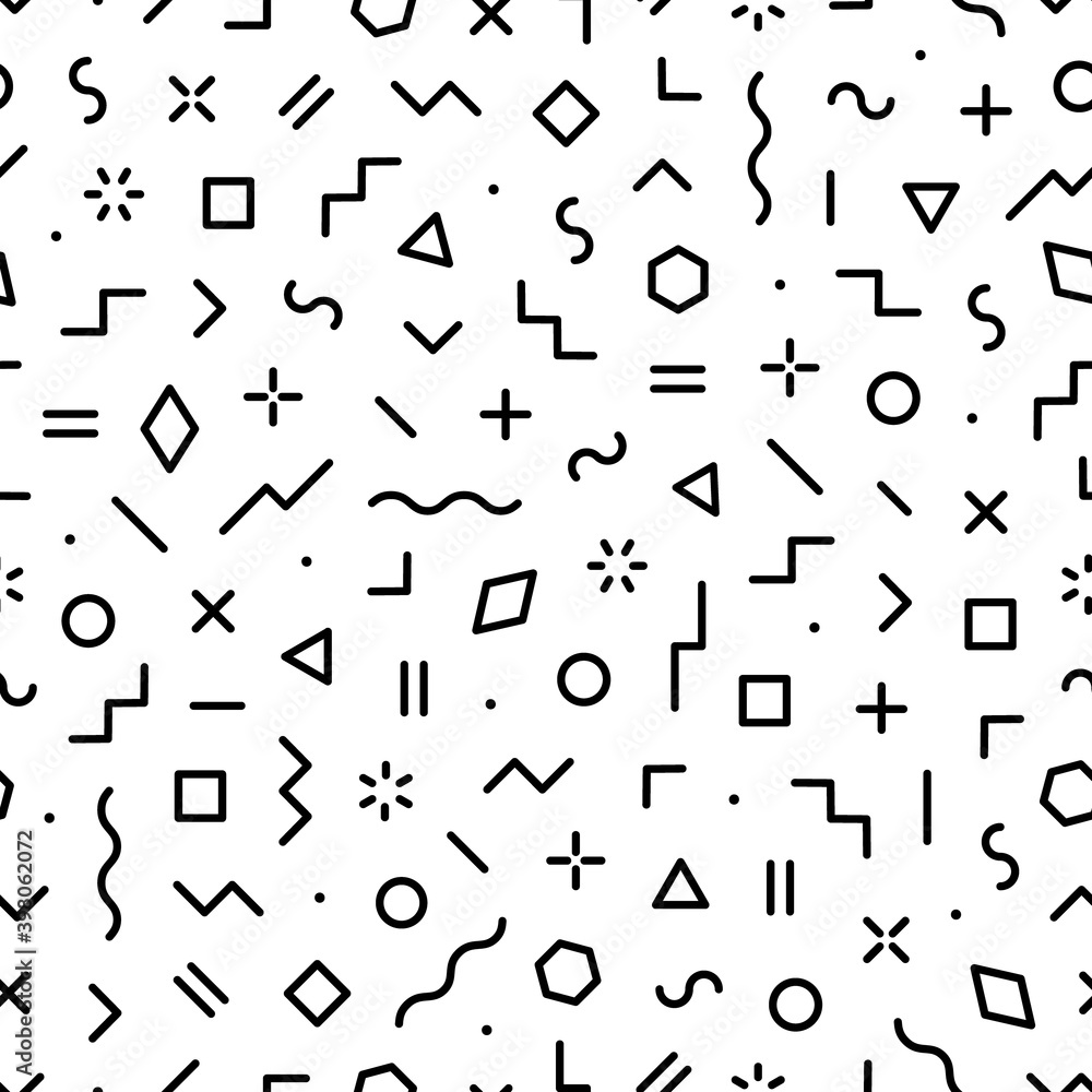 Poster abstract memphis seamless pattern. geometric elements. pattern for every day design. modern hipster 