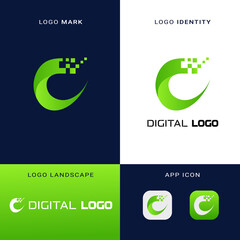 Digital abstract business logo