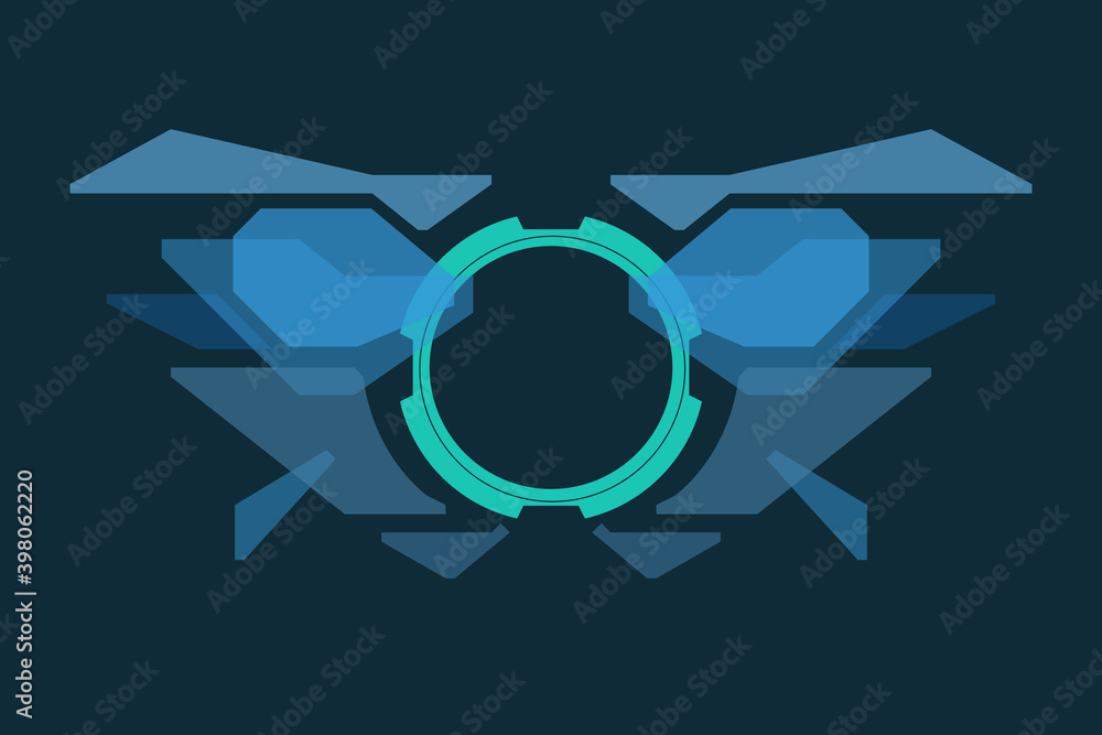 Aufkleber Virtual Reality UI Screen Transparent Geometric Element Vector Design. HUD Futuristic Modern Creative Style Illustration.