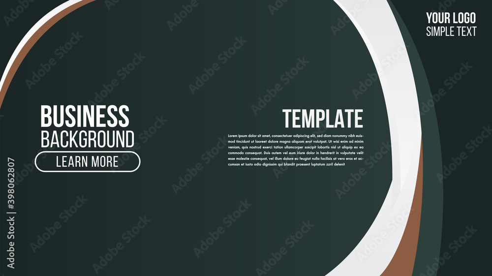 Aufkleber business abstract green background gradient design with curve shape composition.futuristic minimal p