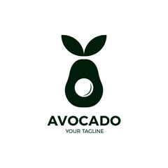 AVOCADO AND LEAF SIMPLE LOGO DESIGN IDENTITY WITH FLAT AND MINIMALIST STYLE FOR BRAND