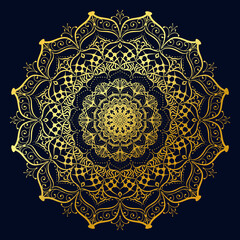 New Luxury gold mandala gorgeous arabesque background and pattern for print, poster, cover, brochure, flyer, banner Islamic oriental style ornamental round lace ornament